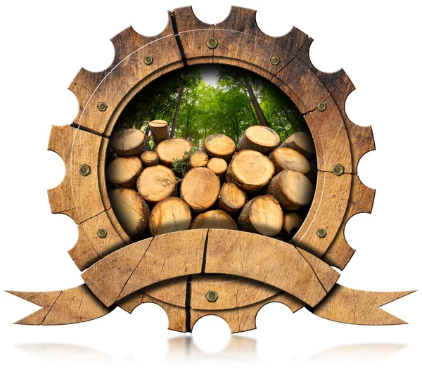 Пиломатеріали промисловості - дерев'яні значок — стокове фото