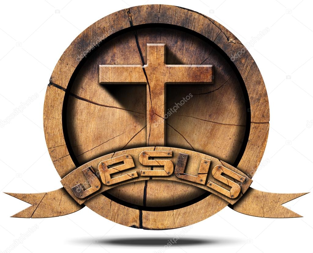 Jesus - Wooden Icon with Cross