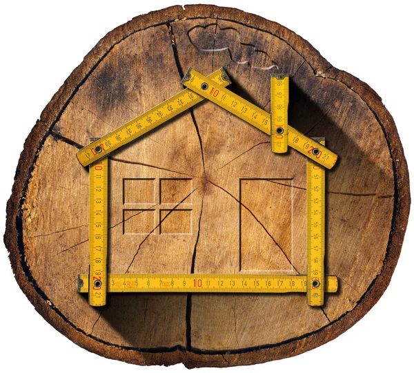 Conceito de projeto de casa de madeira — Fotografia de Stock