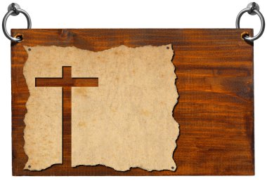 Christian Signboard - Parchment with Cross