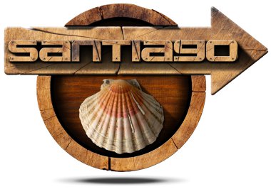 Santiago de Compostela - ahşap işareti