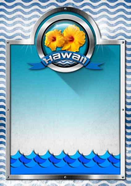 Hawaii-Schild mit blauen Wellen — Stockfoto