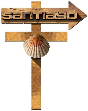 Santiago de Compostela - ahşap işareti