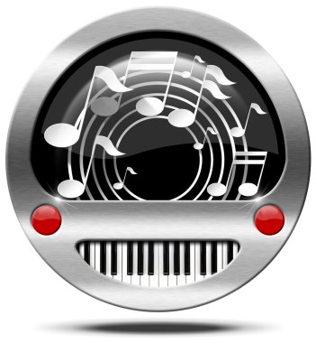 Müzik simgesini - klavye ve notlar
