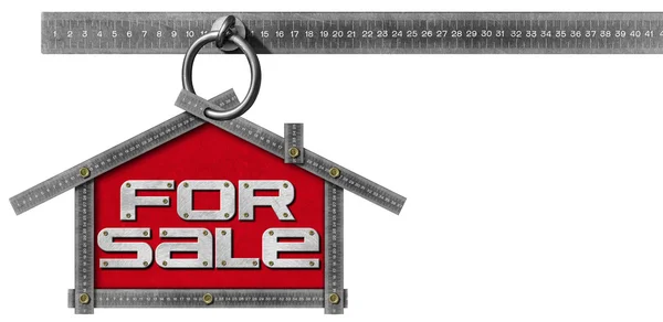 Dom/mieszkanie sprzedaż znak - metalowych miernika — Zdjęcie stockowe