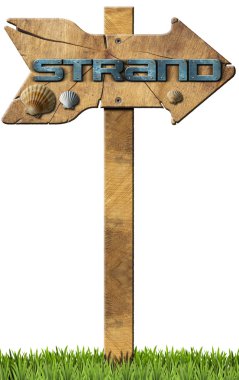 Almanca dil Beach yön işareti