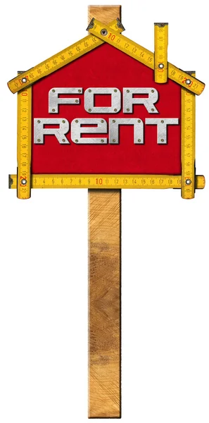 Huis te huur Sign - houten Meter — Stockfoto