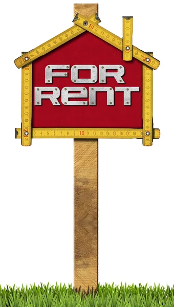 Huis te huur Sign - houten Meter — Stockfoto