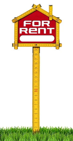 Huis te huur Sign - houten Meter — Stockfoto