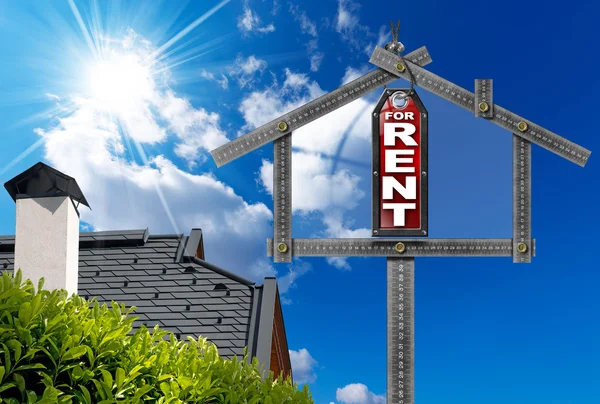 Huis te huur Sign - metalen Meter — Stockfoto