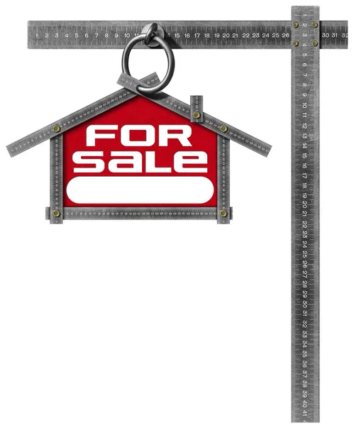 Huis voor verkoop Sign - metalen Meter — Stockfoto