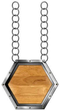 Altıgen işareti ile Metal zincir