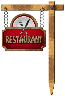 Restoran işaretiyle Metal zincir ve Kutup