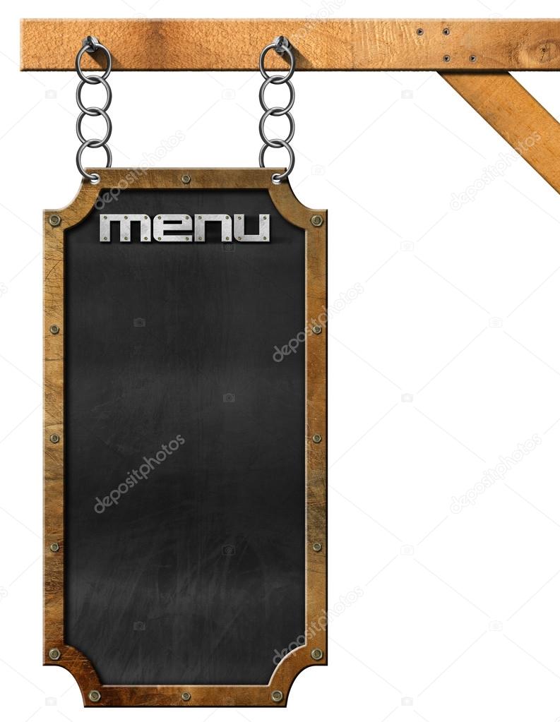 Food Menu - Blackboard with Chain