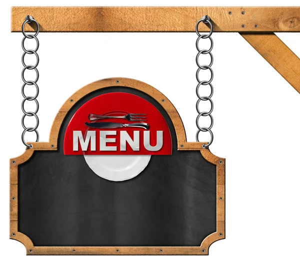 Food Menu - Blackboard with Chain — Stock Photo, Image