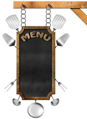 Yemek menüsü - zinciri ile yazı tahtası