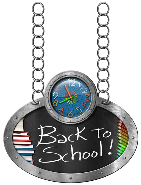 Terug naar School - Blackboard met ketting — Stockfoto