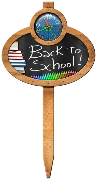 Powrót do szkoły - znak z tablicy — Zdjęcie stockowe