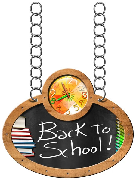 Terug naar School - Blackboard met ketting — Stockfoto