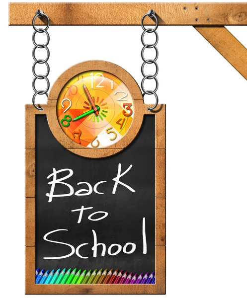 Powrót do szkoły - tablica z łańcuchem — Zdjęcie stockowe
