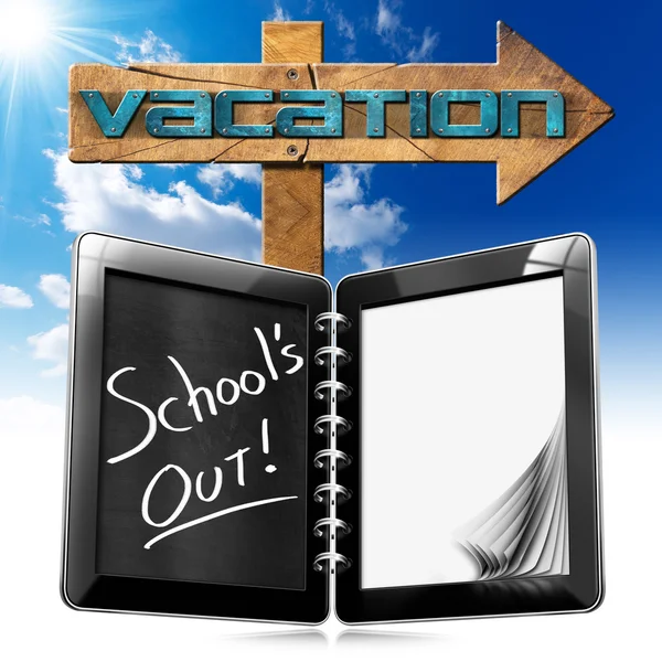 School's Out - vakantie teken — Stockfoto