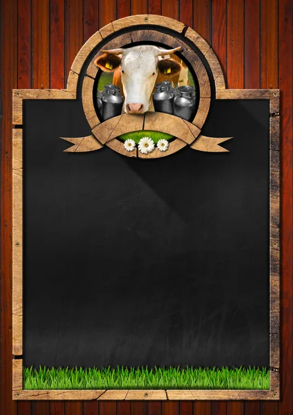 Blackboard för mejeriprodukter — Stockfoto