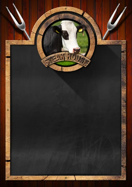 Blackboard for a Steak House — Stock Photo, Image