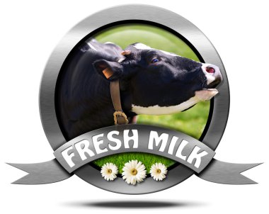 Taze süt - inek ile Metal simgesi