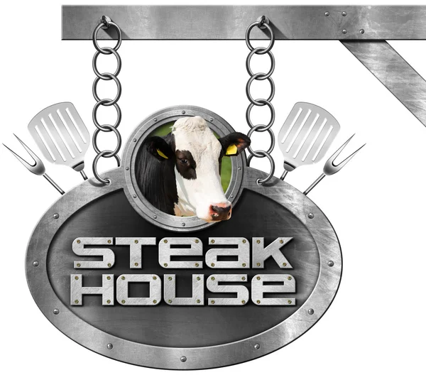 Steak House - Cartello con catena — Foto Stock