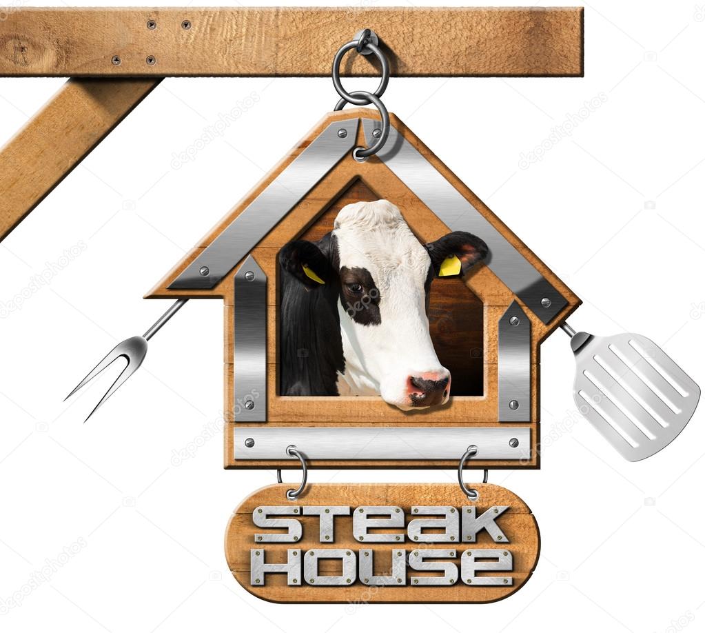 Steak House - Sign with Chain