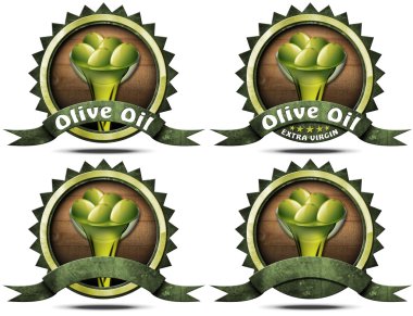 Olive Oil - Four Labels with Ribbon