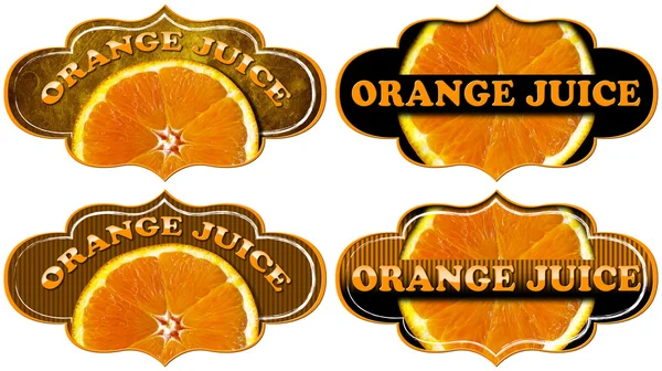 Coleção de rótulos de suco de laranja — Fotografia de Stock
