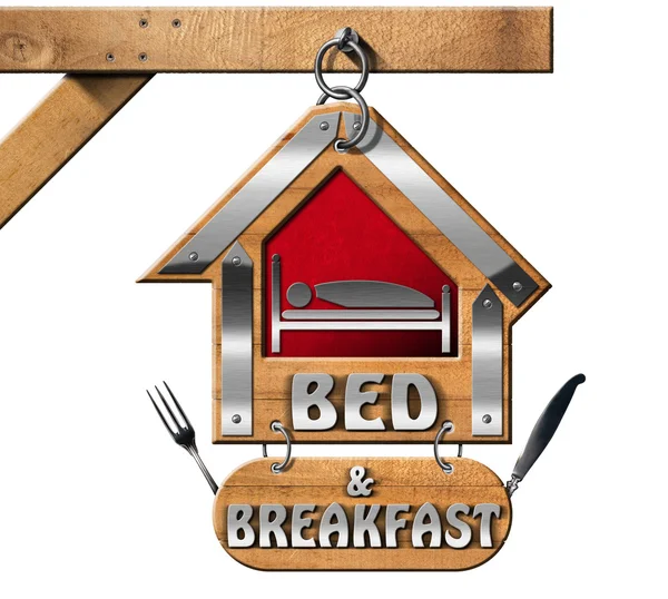 Yatak ve kahvaltı - zinciri işaretiyle — Stok fotoğraf
