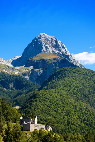 Peak of Mangart - Border Italy Slovenia — Stock Photo, Image