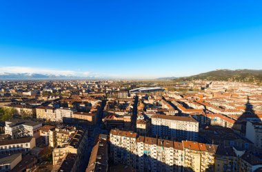 Turin - Piedmont İtalya havadan görünümü