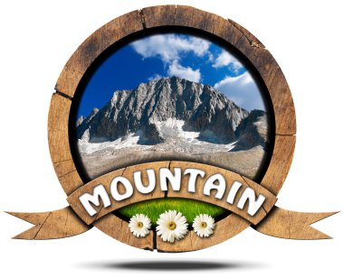 Mountain - Wooden Symbol with Peak clipart