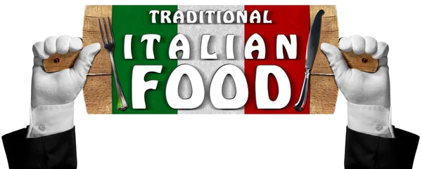 Traditional Italian Food Sign — Stock Photo, Image