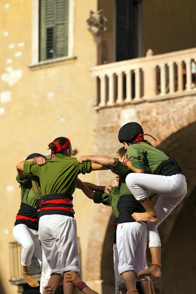 Castells performans - insan kulesi — Stok fotoğraf