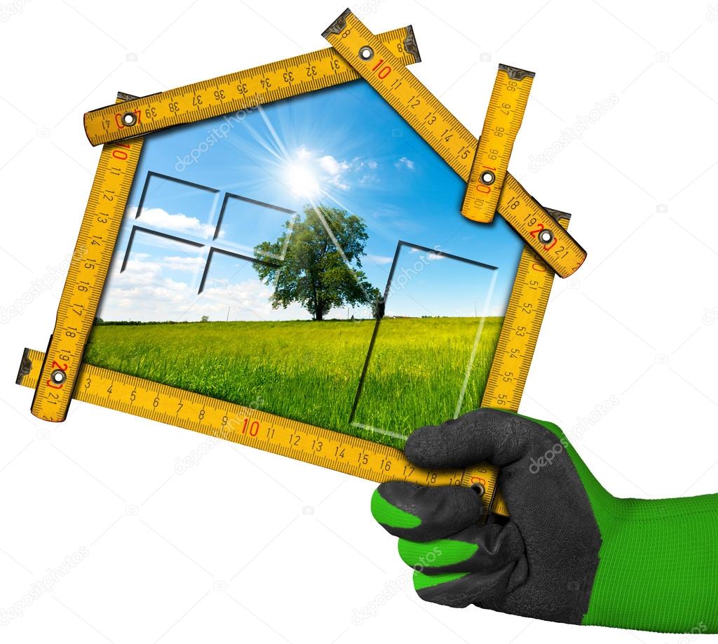 Concetto di progetto casa ecologica — foto stock © catalby #84583790 Progetto casa ecologica