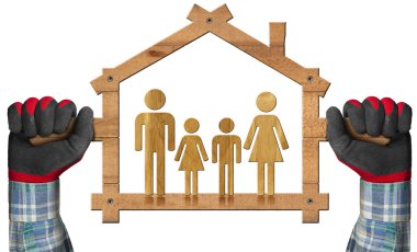 Bir aile ile sembolik ev