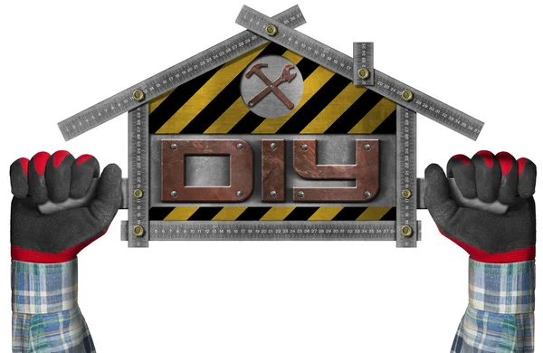Zrób to sam - Diy - znak w kształcie domu — Zdjęcie stockowe