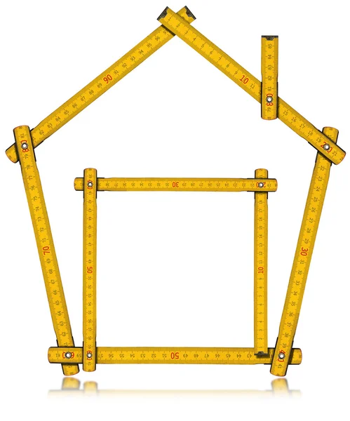 Дом - Wooden Folding Ruler — стоковое фото