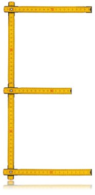 Yazı tipi E - eski sarı metre cetvel