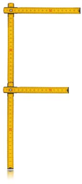 Yazı tipi F - eski sarı metre cetvel