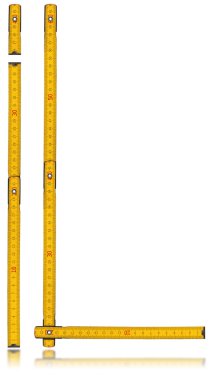 Yazı tipi ben ve L - eski sarı metre cetvel