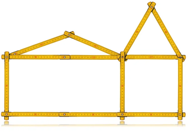 Haus - Holzklapplineal — Stockfoto