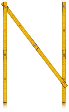 Yazı tipi N - eski sarı metre cetvel