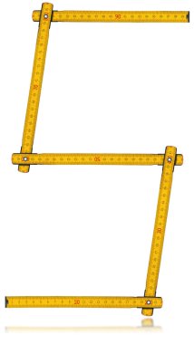 S yazı tipi veya 5 - eski sarı metre cetvel