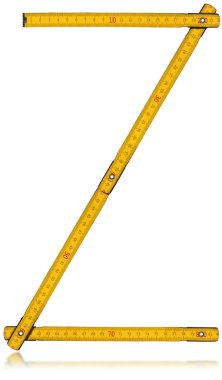 Yazı tipi Z - eski sarı metre cetvel