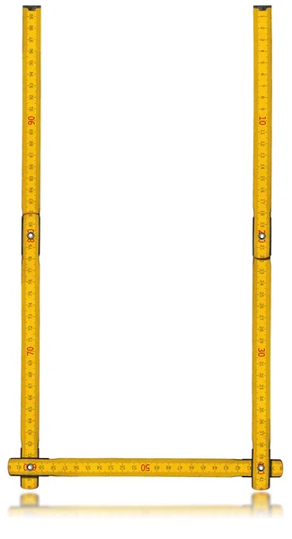 Fonte U - Old Yellow Meter Ruler — Fotografia de Stock